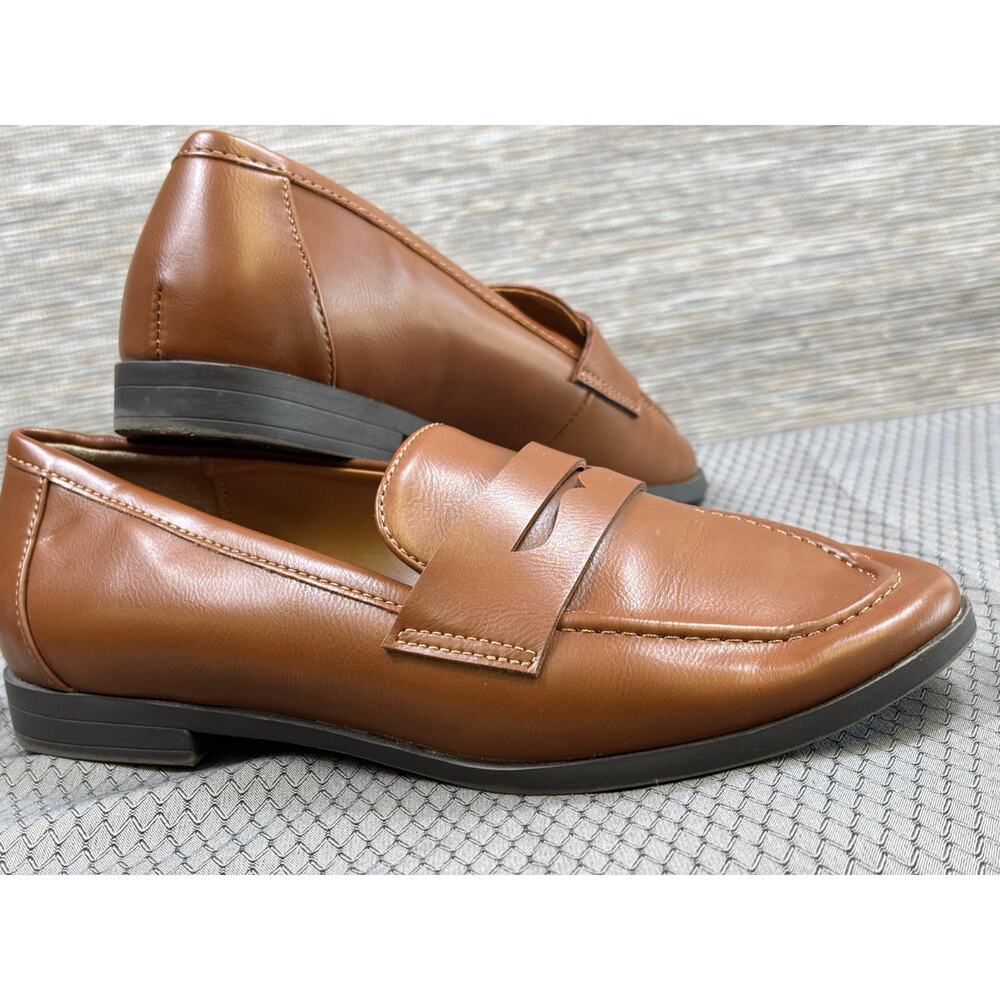 KENSIE Womens Gitty Penny Loafer Slip on Casual Shoes Extra Padded Brown Sz 7M